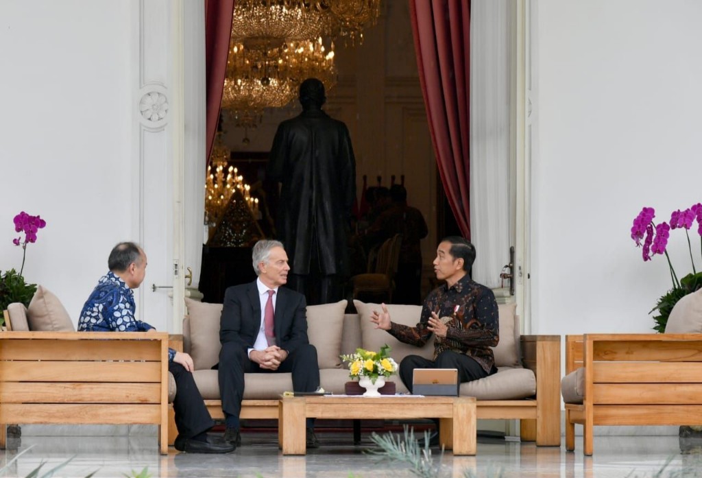 Bertemu Presiden Jokowi, Tony Blair Sebut Pemindahan Ibu Kota Visi Luar Biasa
