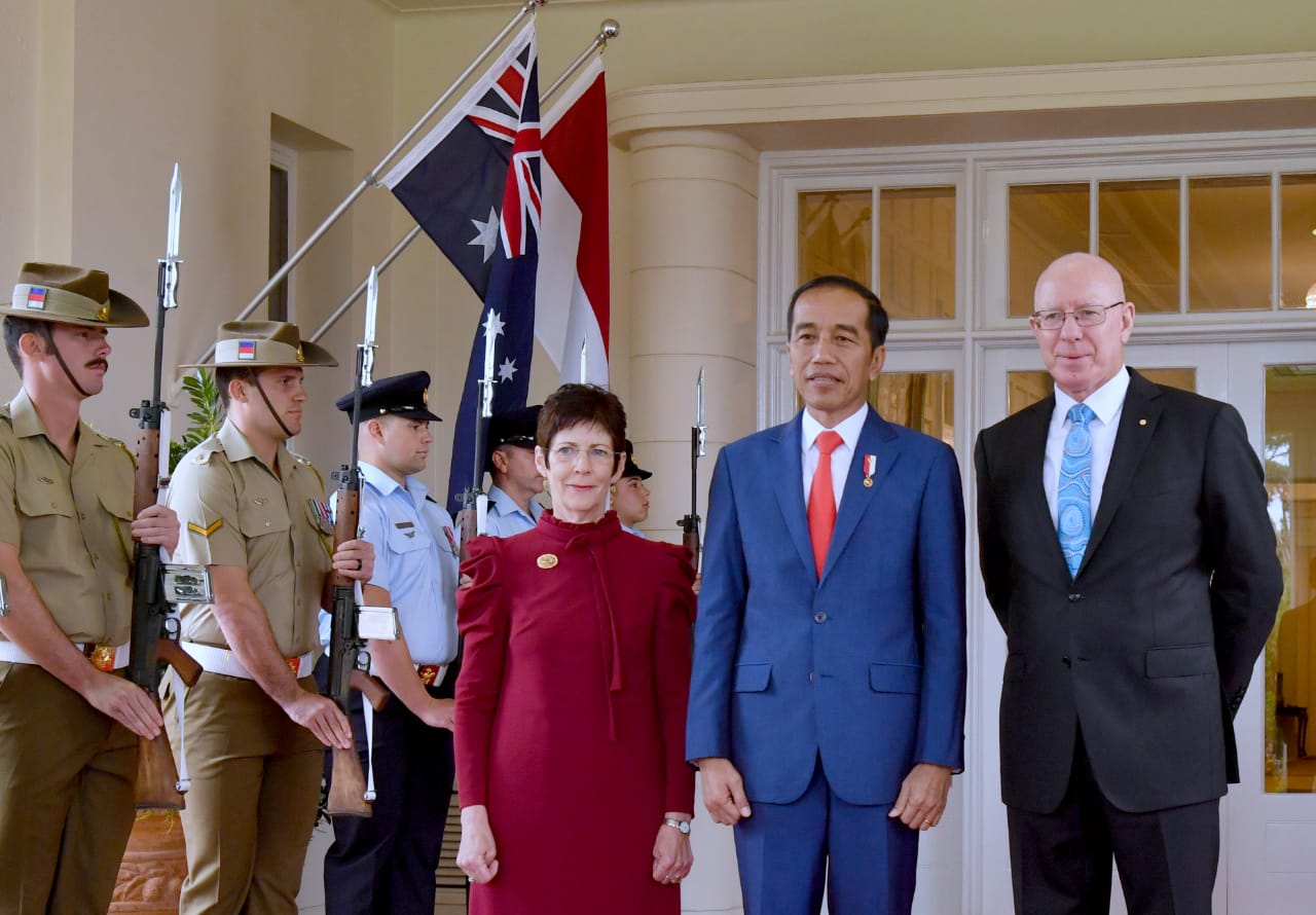 Presiden Jokowi Disambut Upacara Kenegaraan di Canberra Australia