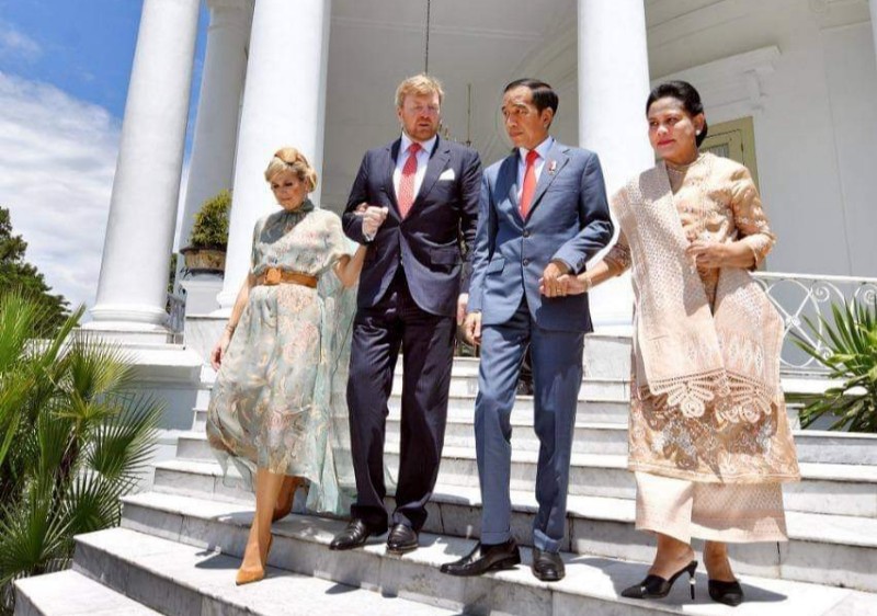 Raja dan Ratu Belanda Disambut Presiden Jokowi dan Ibu Iriana di Istana Bogor