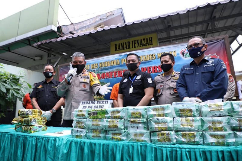 Satuan Narkoba Polrestabes Medan Ungkap 35 Kg Shabu, 1 Tersangka Tewas