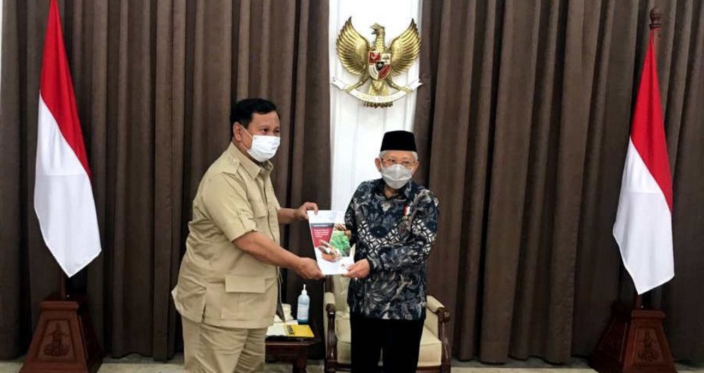 Temui Wapres Ma’ruf, Menhan Prabowo Subianto Lapor dan Beber Tiga Hal