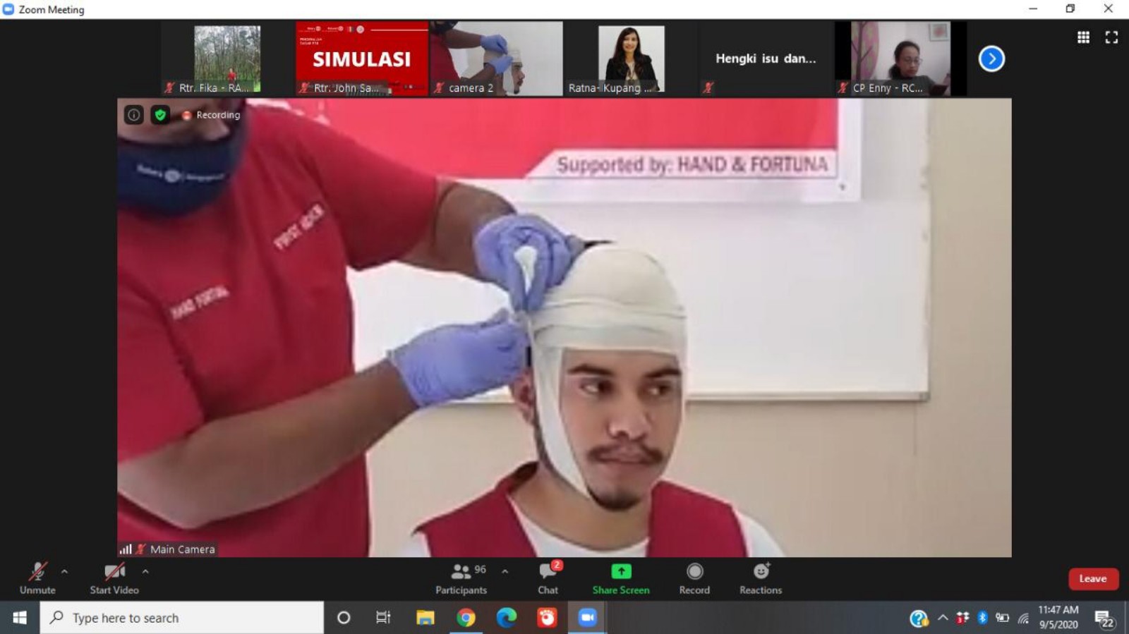 Rotary Kupang Central Helat Pelatihan P3K via Webinar di Era Normal Baru