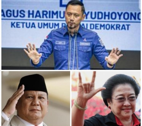 Survei Nasional : Demokrat 3 Besar, AHY-Prabowo-Mega 3 Besar Capres