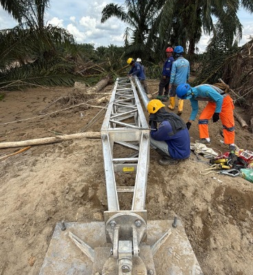 PLN Kerja 1X24 Jam Perbaiki Jalur Listrik Langsa-Pangkalan Brandan Aceh